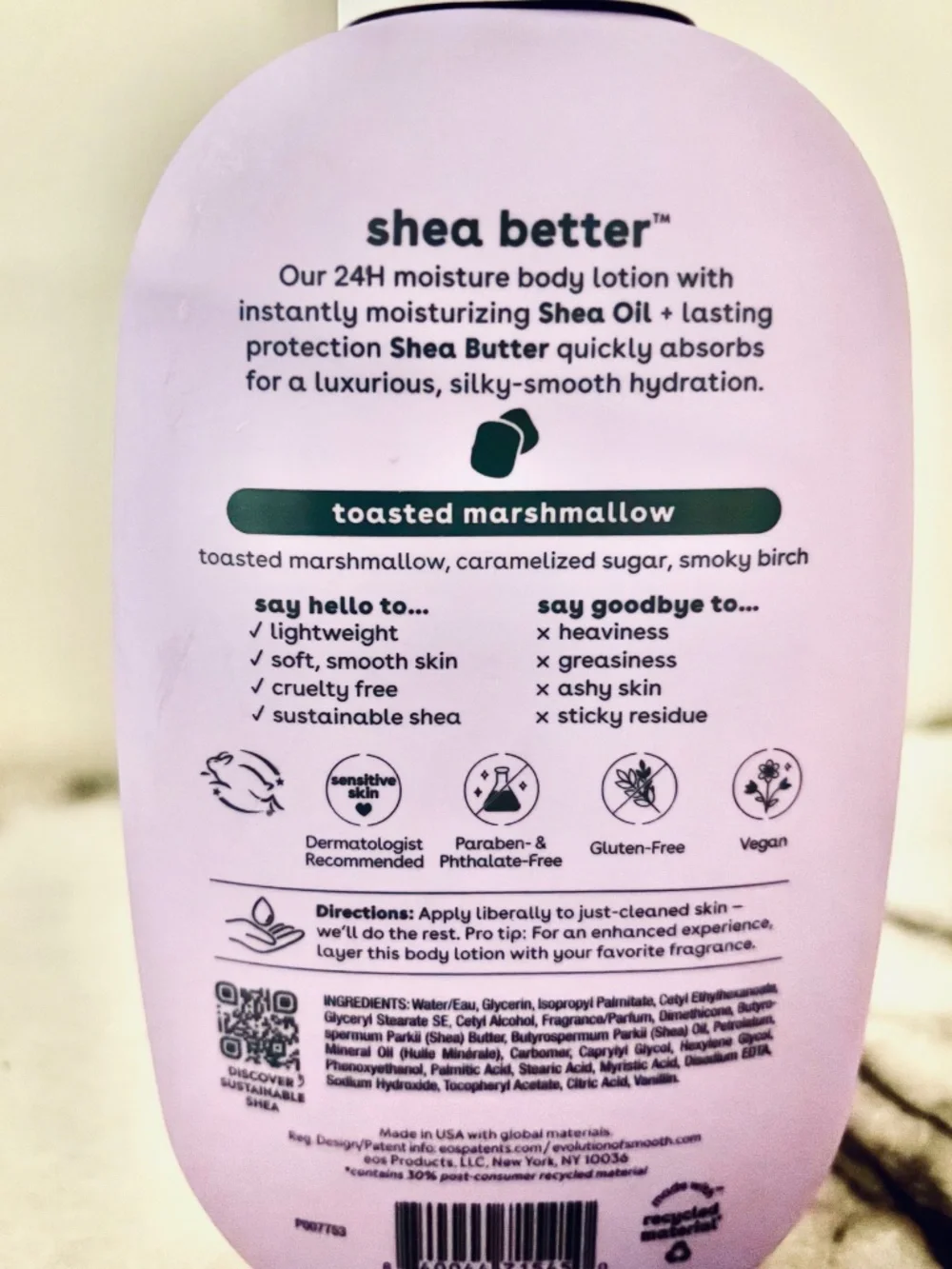 NEW eos LIMITED EDITION Toasted Marshmallow Body Lotion 16 oz